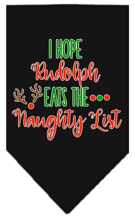 Hope Rudolph Eats Naughty List Screen Print Bandana Black Large